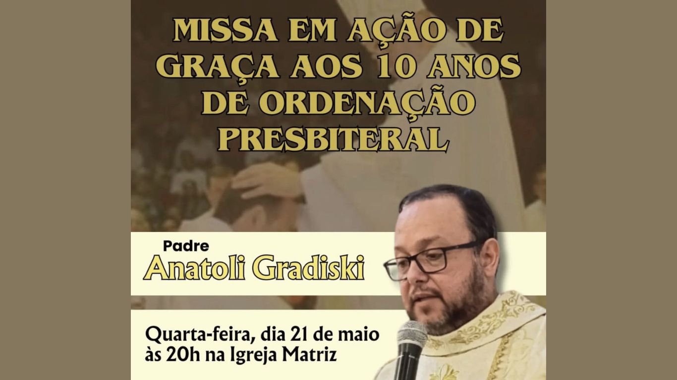 Paróquia São Donato celebra, hoje, os 10 anos de ordenação presbiteral do padre Anatoli Gradiski