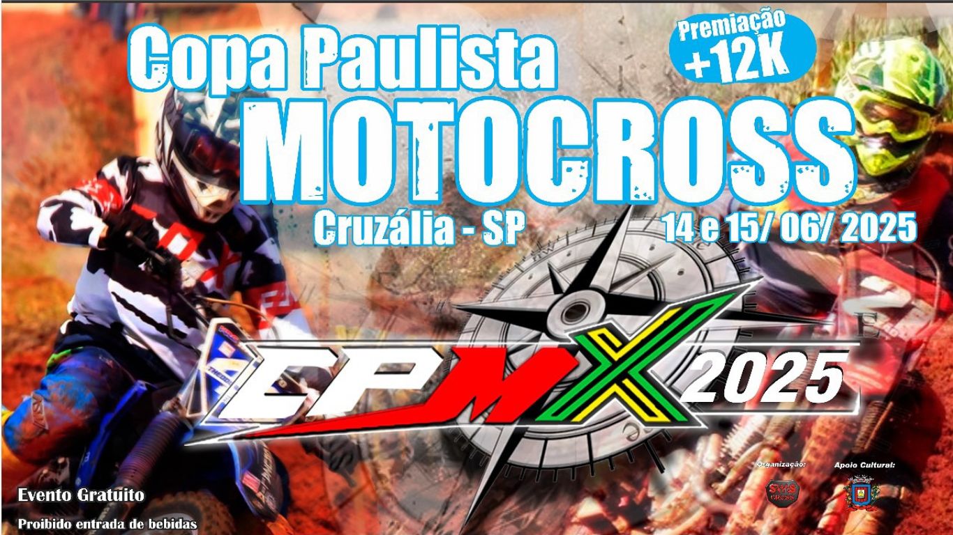 Cruzália recebe 3ª etapa da Copa Paulista de Motocross neste final de semana