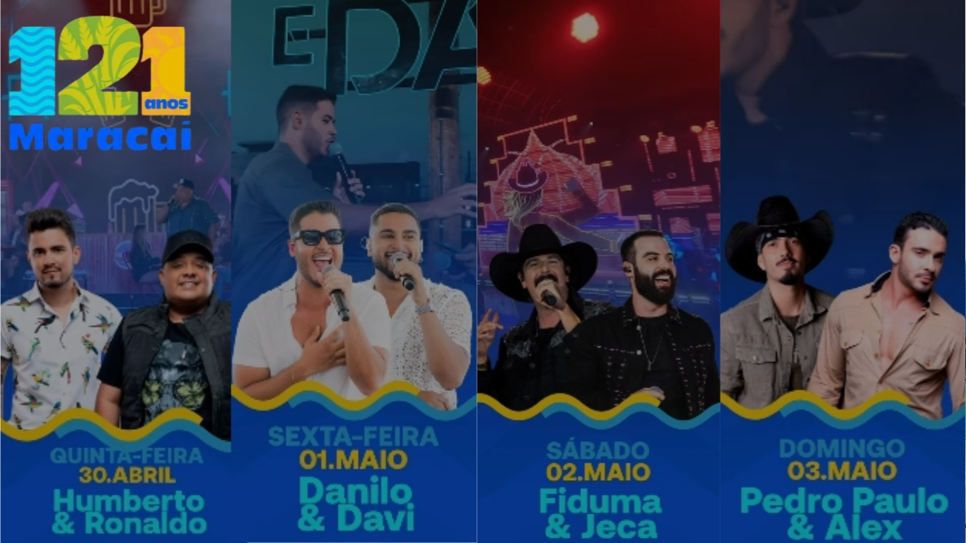 Maracaí comemora 121 anos com quatro dias de shows na Praça da Matriz