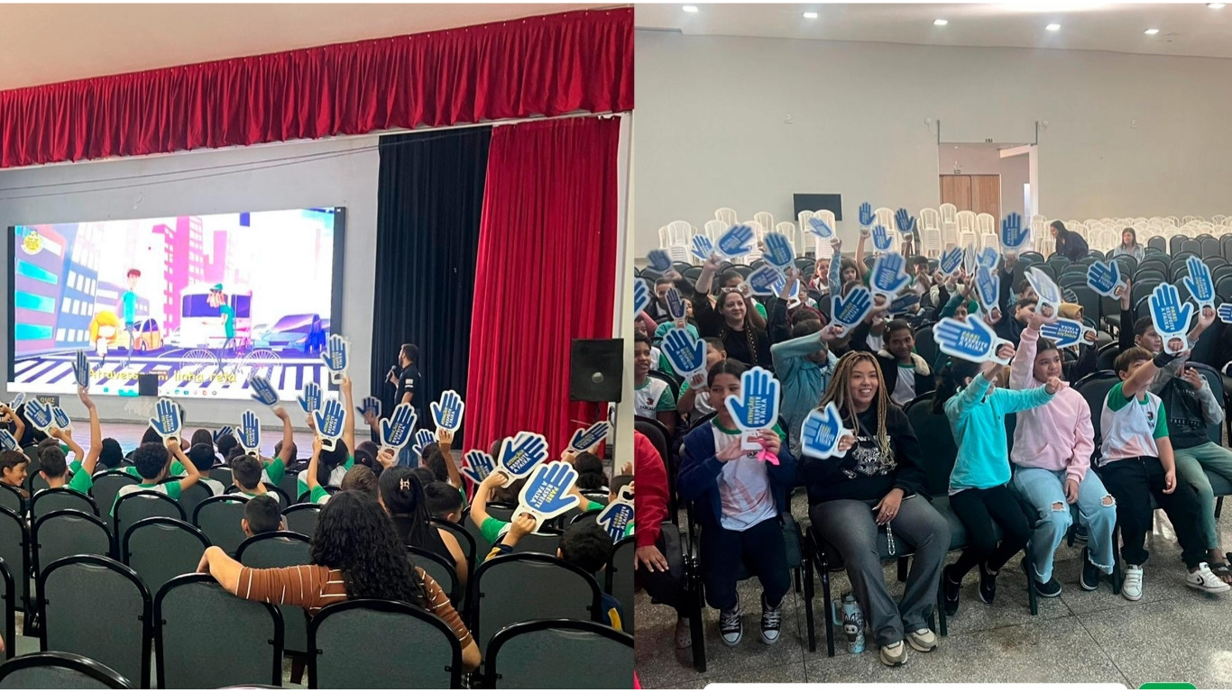 Educação no trânsito mobiliza alunos da Rede Municipal de Ensino de Tarumã
