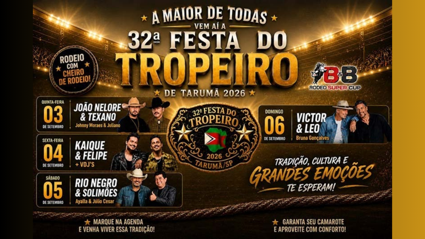 Começa a venda de camarotes da 32ª Festa do Tropeiro de Tarumã
