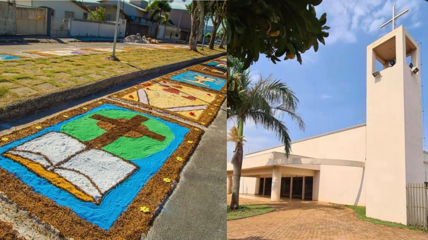 Paróquia Santo André convida fiéis para ajudar na confecção dos tapetes de Corpus Christi em Tarumã