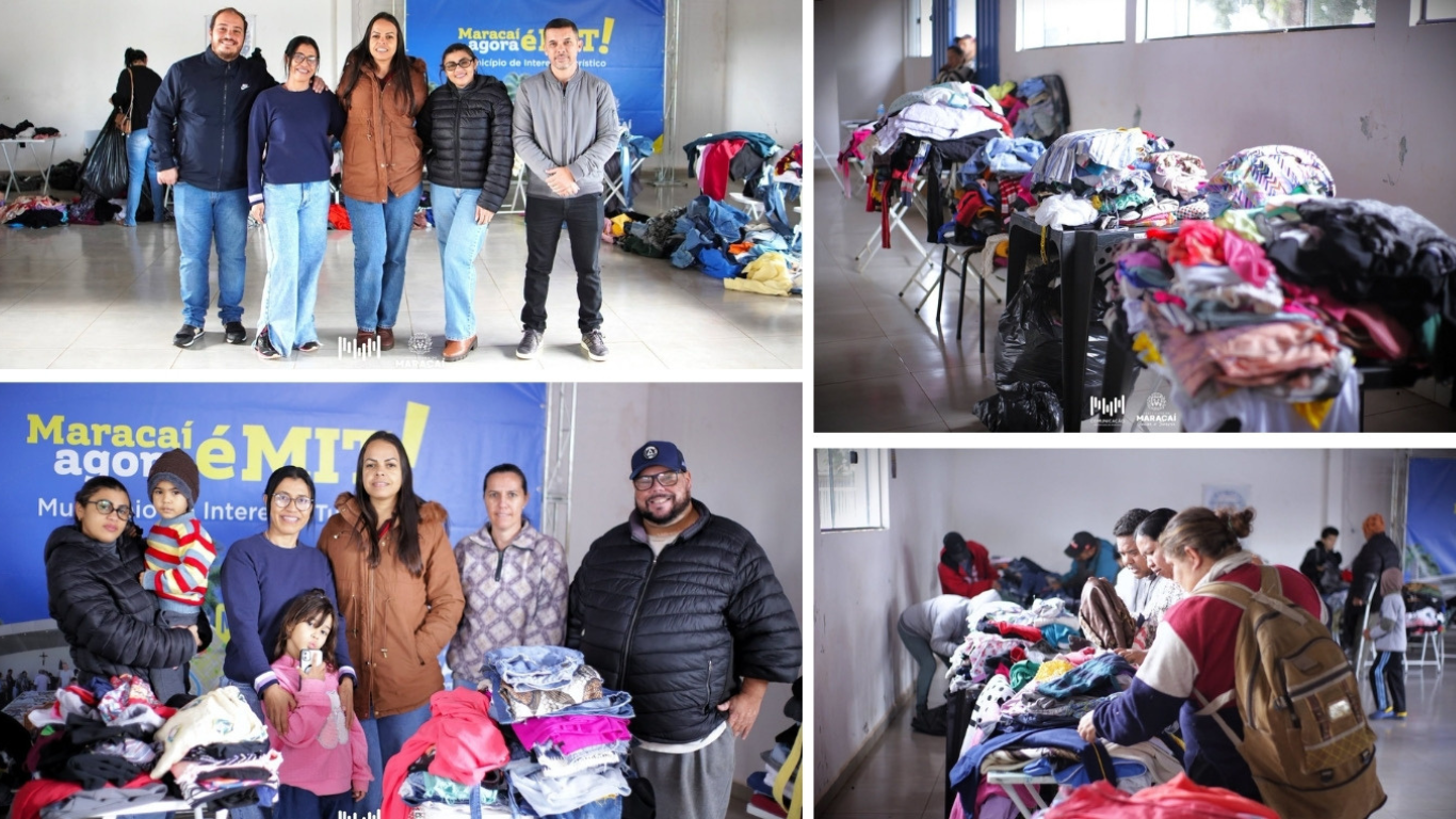 Distribuição de roupas da Campanha do Agasalho beneficia famílias de Maracaí