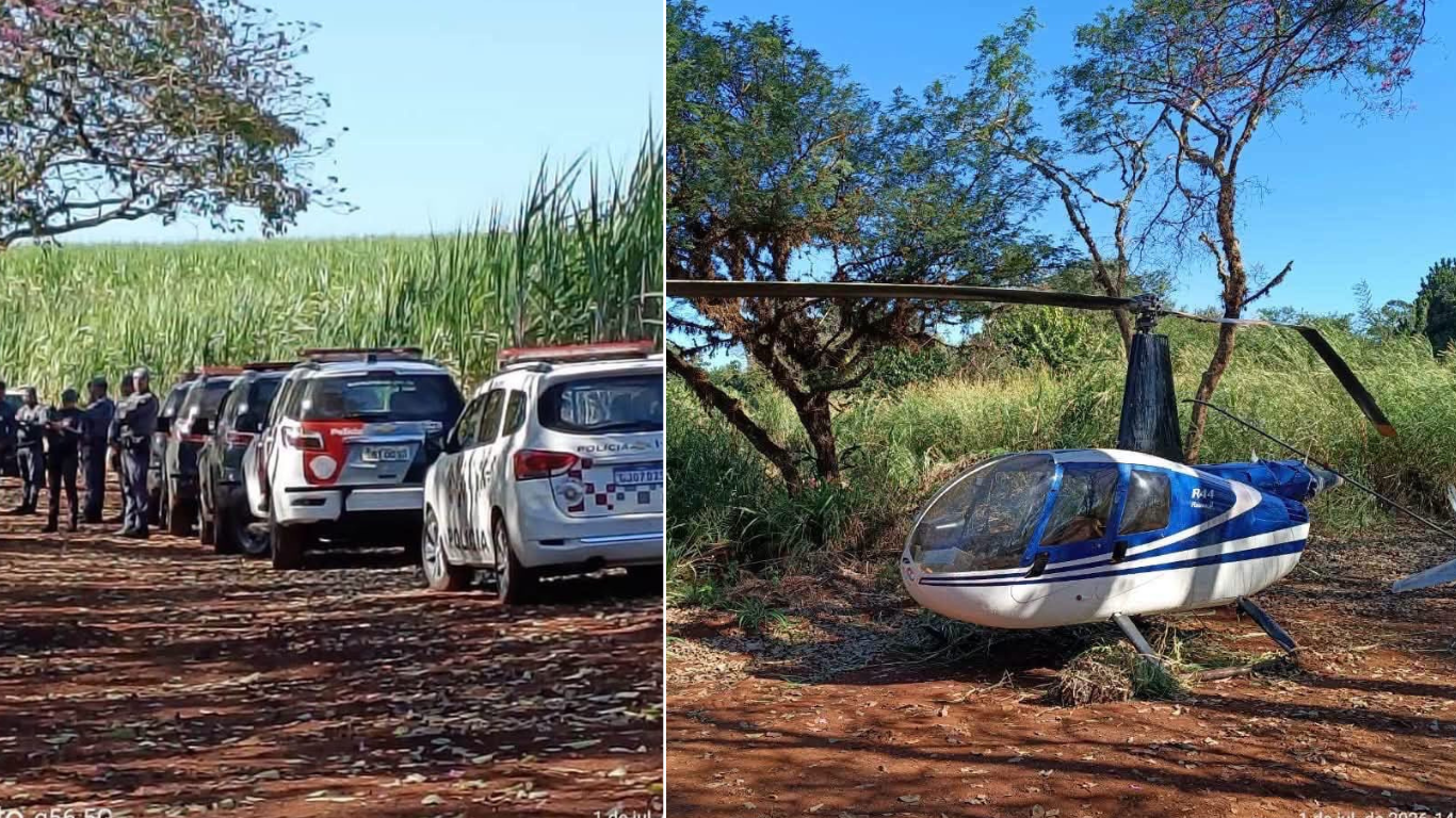 Operação da Polícia Militar intercepta helicóptero com cerca de 200 kg de maconha na região de Florínea