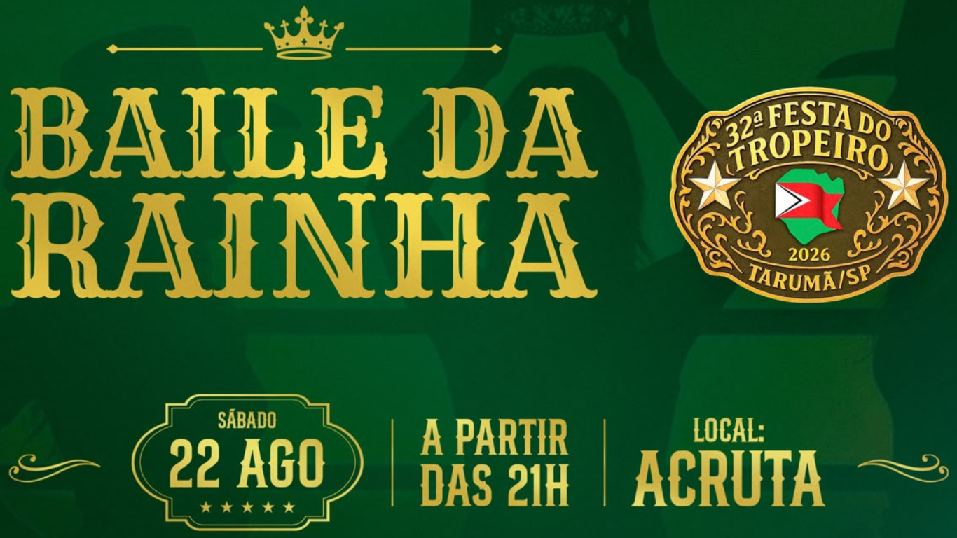Tradicional Baile da Rainha acontece neste sábado na ACRUTA