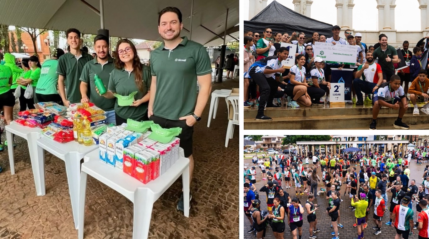 Agência do Sicredi participa da 10ª Corrida de Pedrinhas Paulista com ação solidária e apoio à premiação