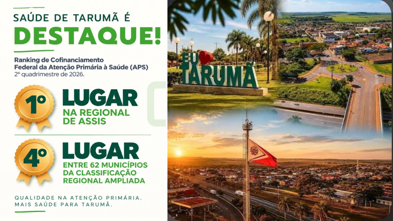 Tarumã conquista primeiro lugar em atenção primária à saúde na Regional de Assis